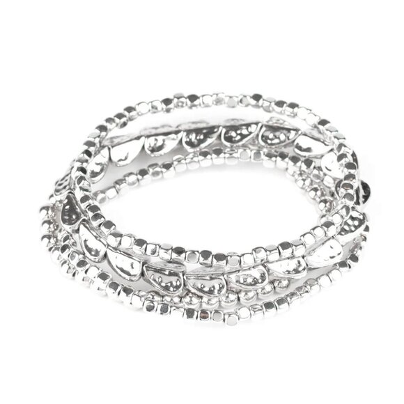 Paparazzi Jewelry Accessories - Ancient Heirloom - Silver Bracelet - Vintage - Picture 2 of 4